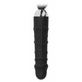 Черная плеть с рукоятью-фаллосом Whip with Realistic Silicone Dildo - 45,5 см.